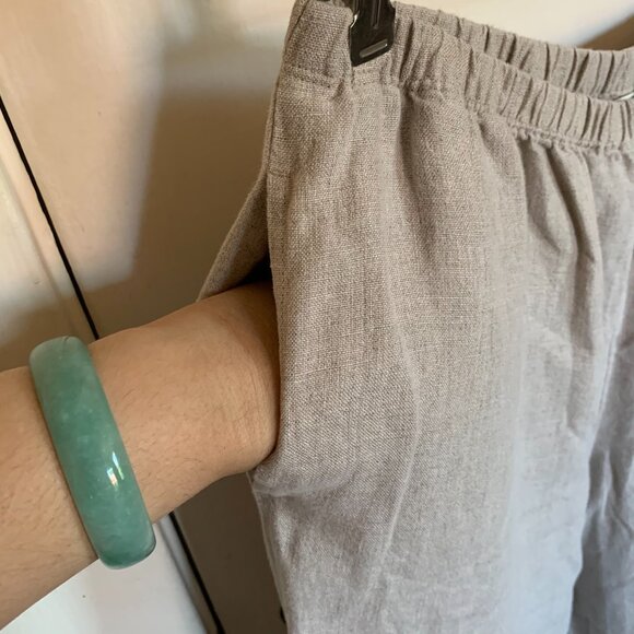 J.Jill 100% Linen Pull On Elastic Wide Leg Pants M Boxy Pockets Beach Lagenlook - Picture 2 of 5